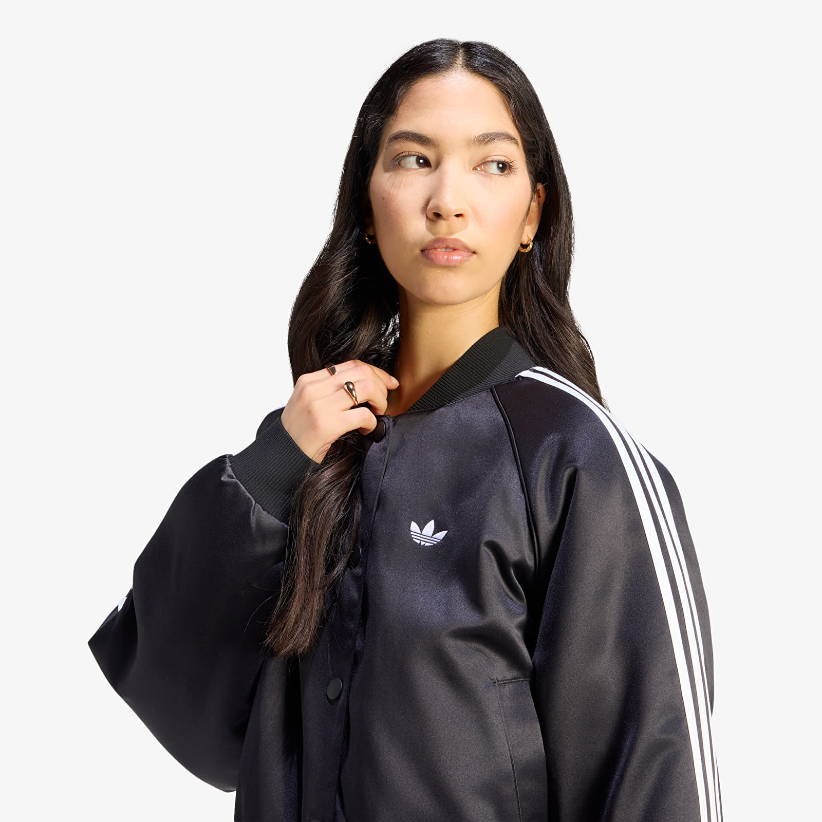 Bombers adidas Satin SST Bomber Jacket Black/ White/ Grey Three