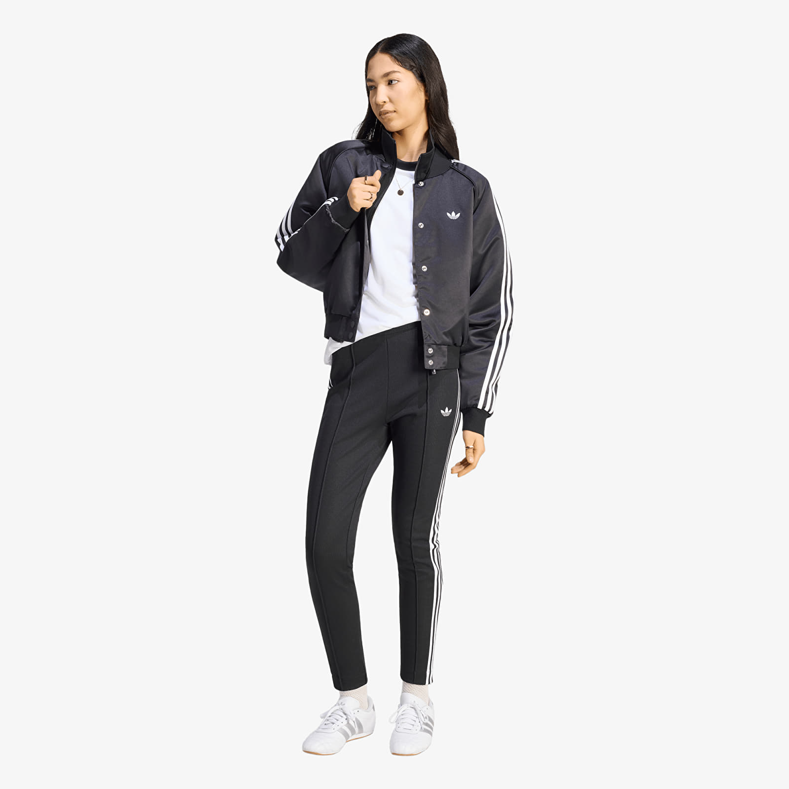 Bombers adidas Satin SST Bomber Jacket Black/ White/ Grey Three