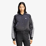 adidas Satin SST Bomber Jacket Black/ White/ Grey Three