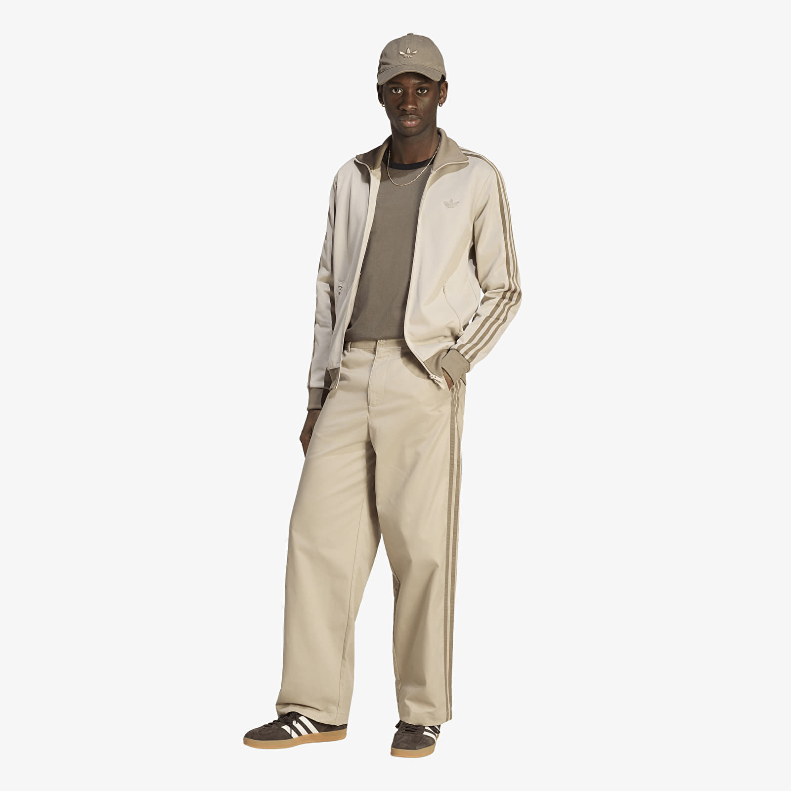 Pants adidas 3 Stripes Pleated Trousers Khaki Three