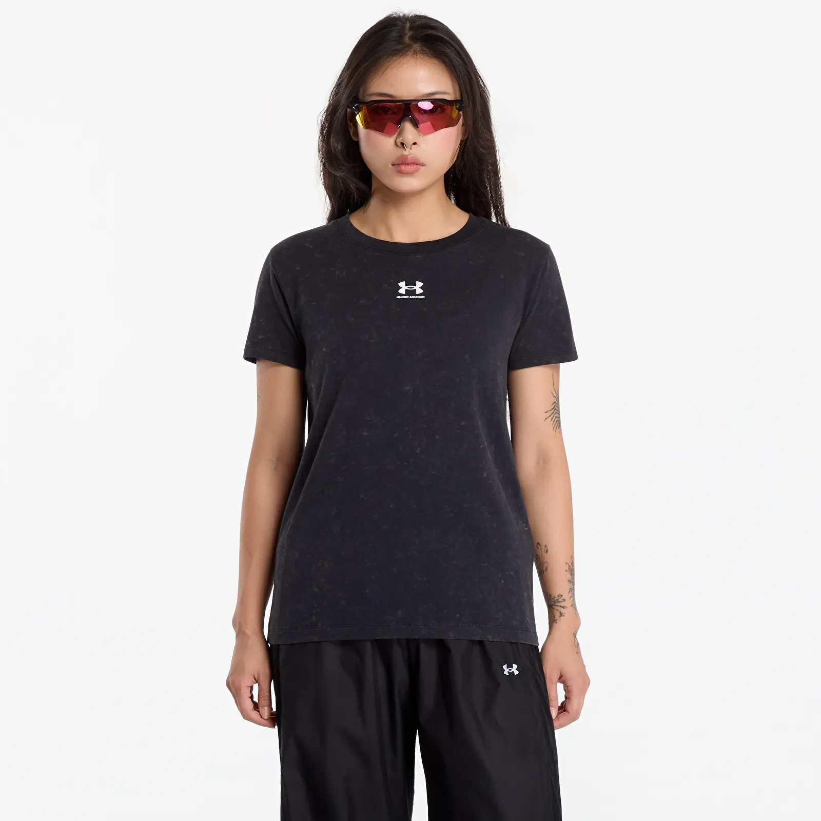 T-shirty damskie Under Armour Rival Cotton Wash SS Black