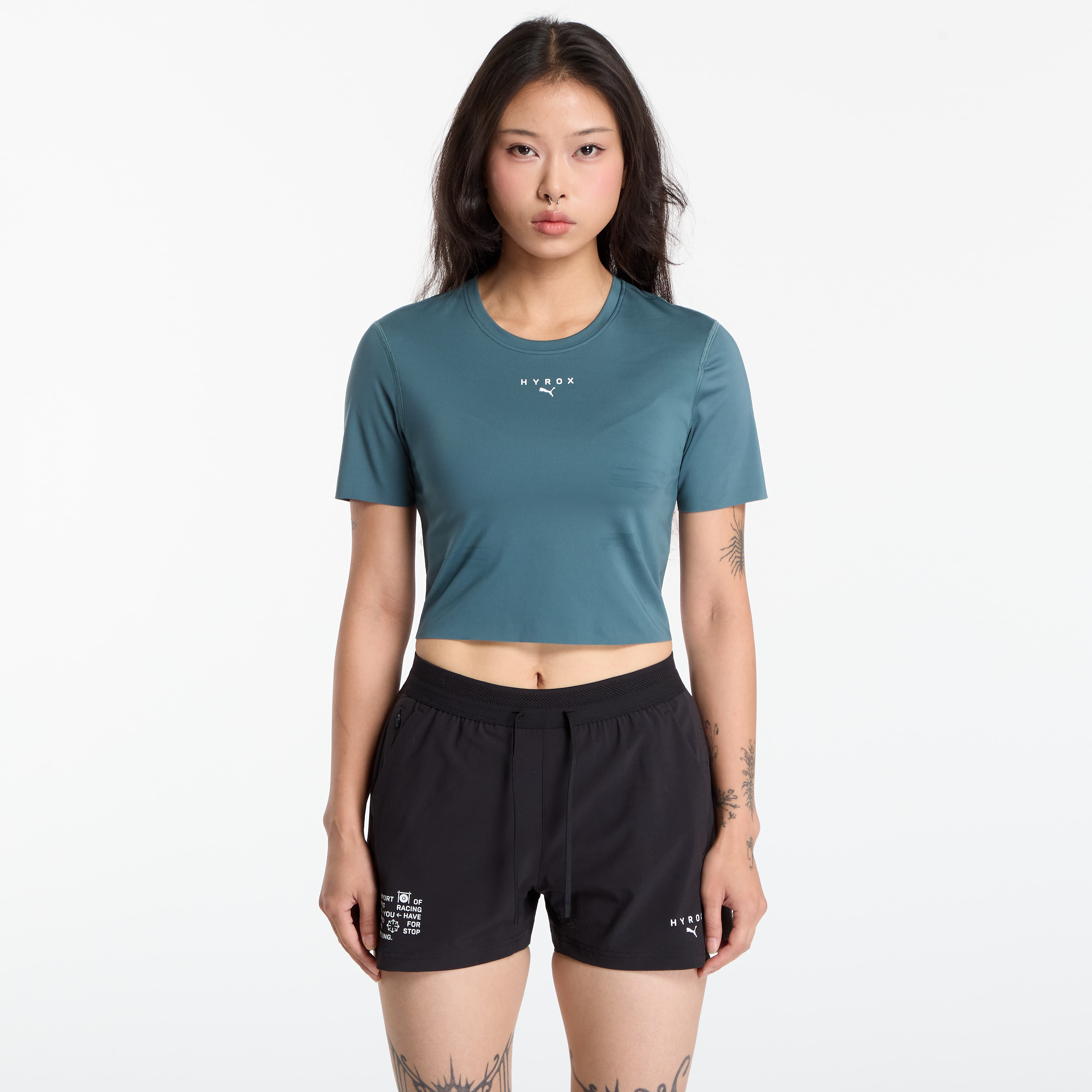 Тениска Puma X Hyrox Pwrmode Crop Tee Herb Garden L