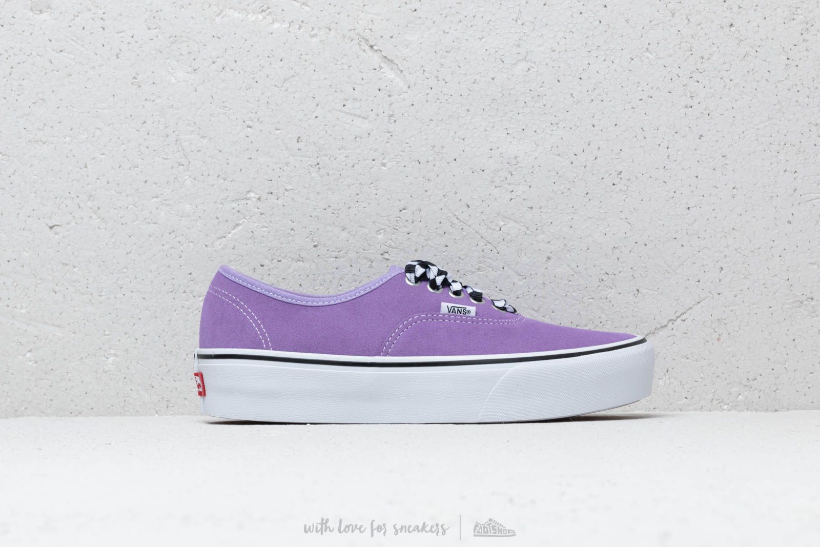 Vans ua authentic platform checkerboard shop lace violet
