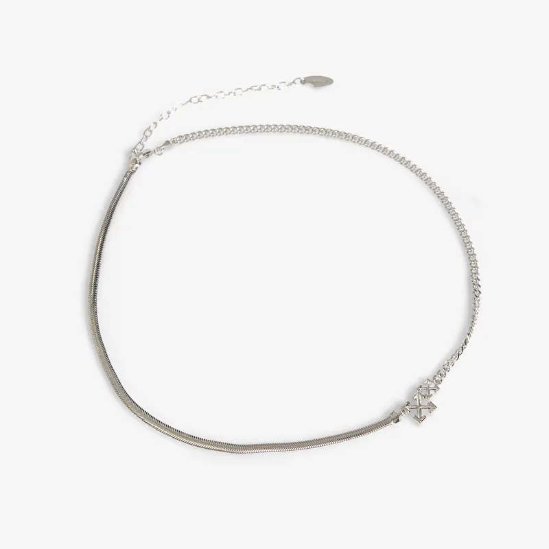 Colier Off-White Double Arrow Necklace Silver/ Silver