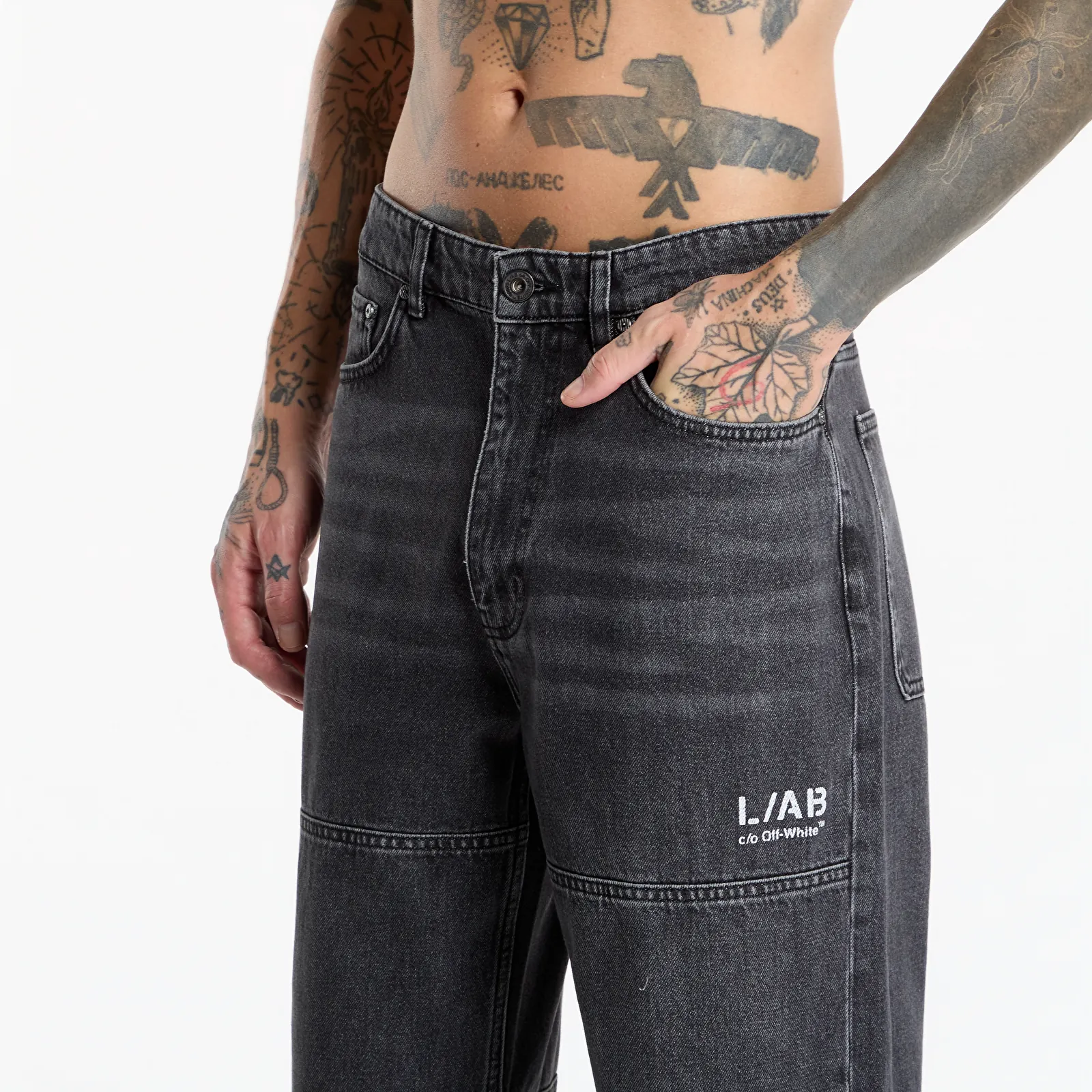 Blugi L/AB c/o Off-White™ Diag Carpenter Jeans Phantom Black