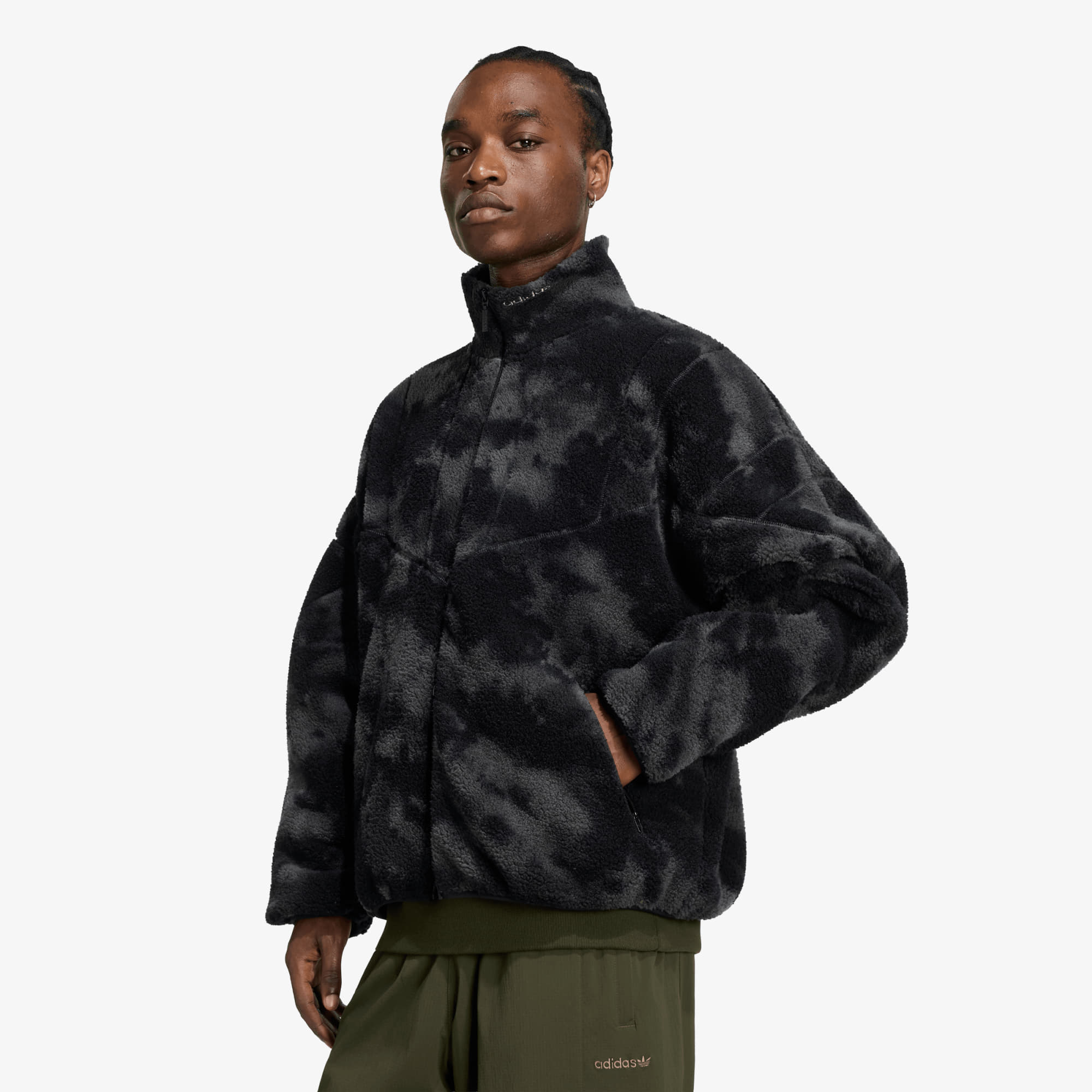 Jachetă adidas Camo Polarfleece TT Black XXL