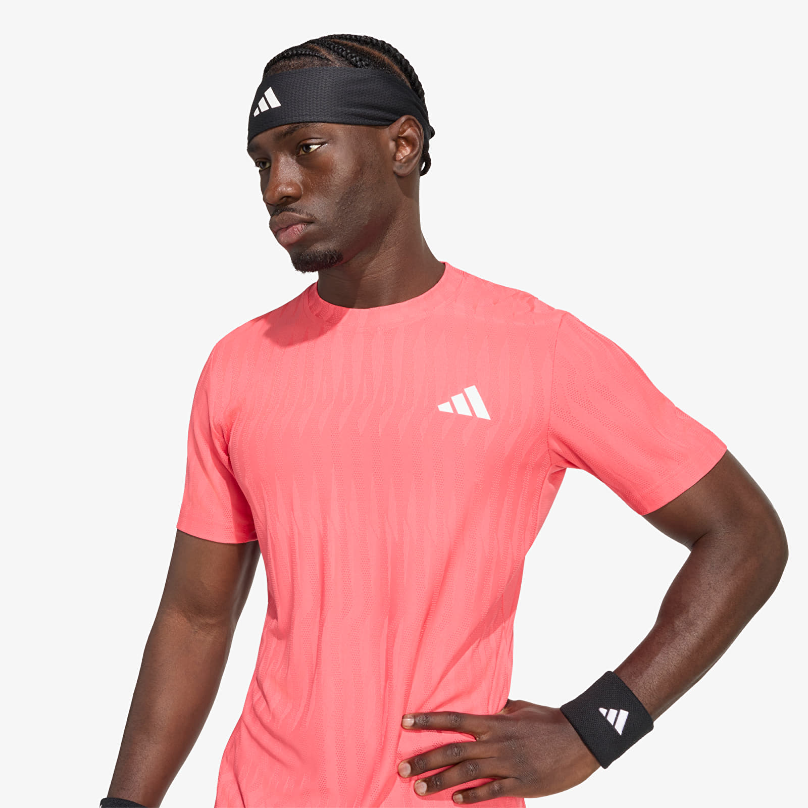 Heren T-shirts adidas Tennis Climacool+ Airchill Freelift T-shirt Pure Turbo