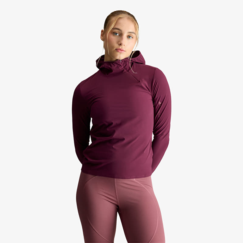 Sweatshirt adidas by Stella McCartney Running Hybrid Open-Back Hooded Long Sleeve Maroon