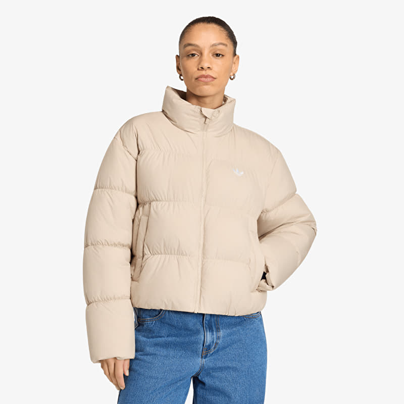 adidas Short Padded Jacket Khaki Three