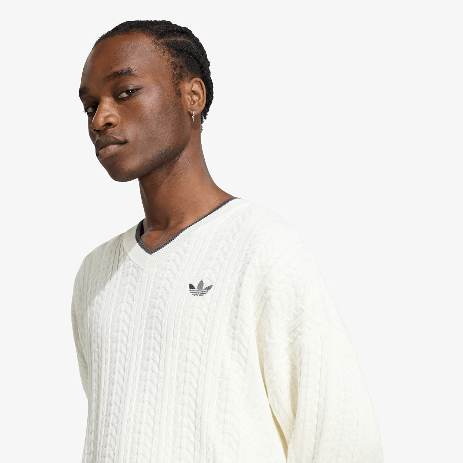 Sweaters adidas Cable Knit Crewneck Sweatshirt Cloud White