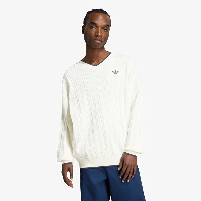 Maglione adidas Cable Knit Crewneck Sweatshirt Cloud White