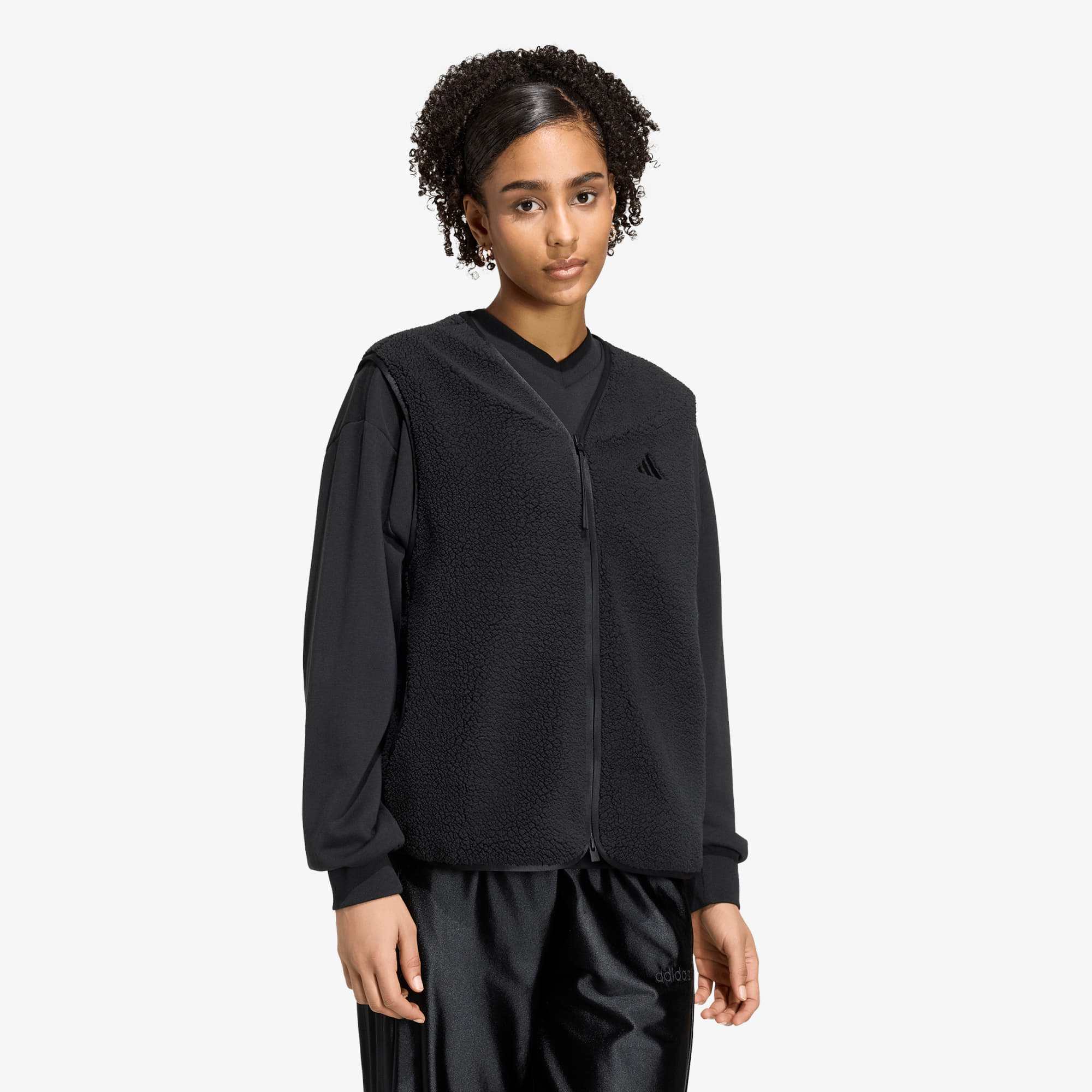 Vestă adidas City Tech High Pile Fleece Vest Black XL