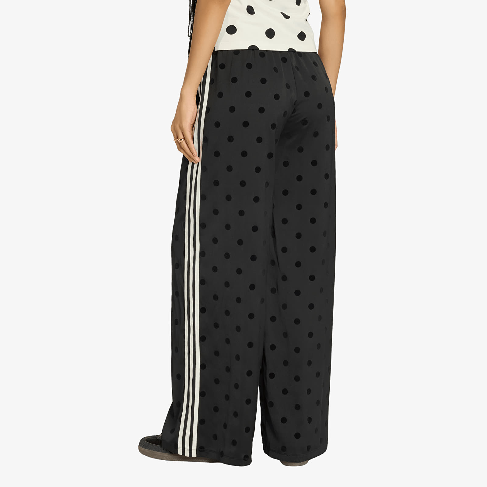 Kelnės adidas Satin Polka Dots Wide Leg Pant Black