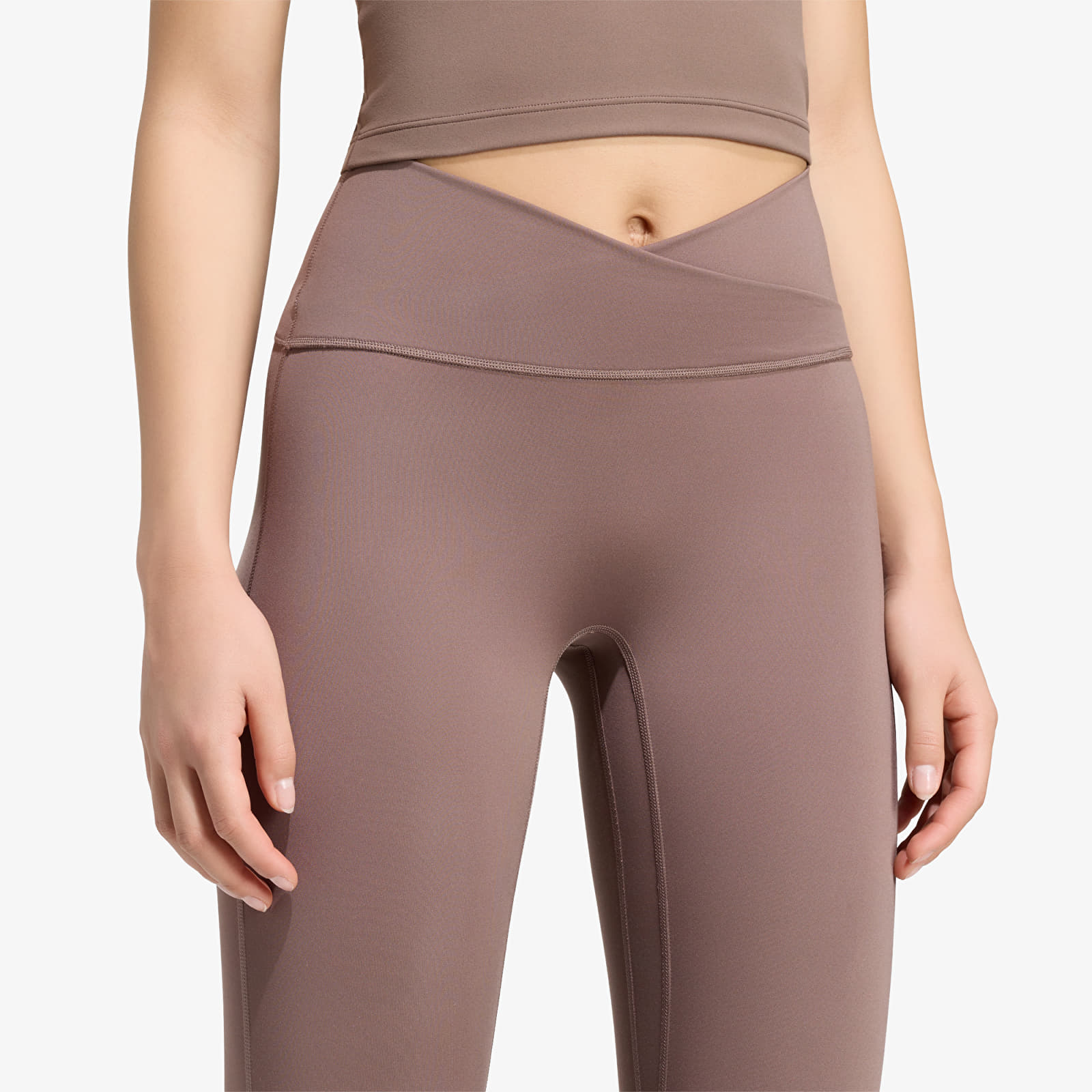 Leggings adidas 3 Stripes Studio All Me 7/8 X-Over Leggings Earth Strata
