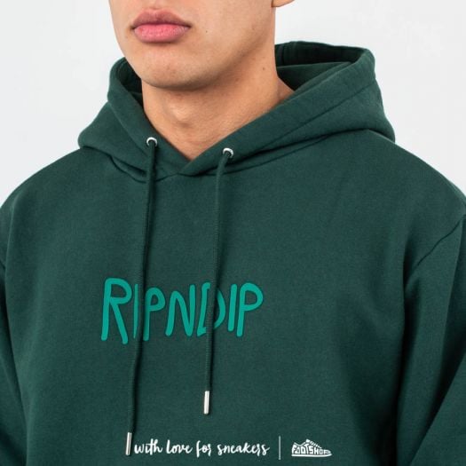 Hoodies and sweatshirts RIPNDIP Rubber Logo Hoodie Hunter Green Footshop