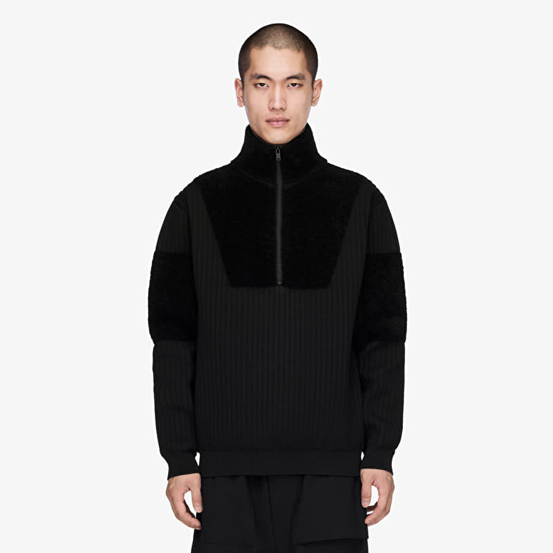 Maglione Y-3 Knitted Panel Blocked Half Zip UNISEX Black
