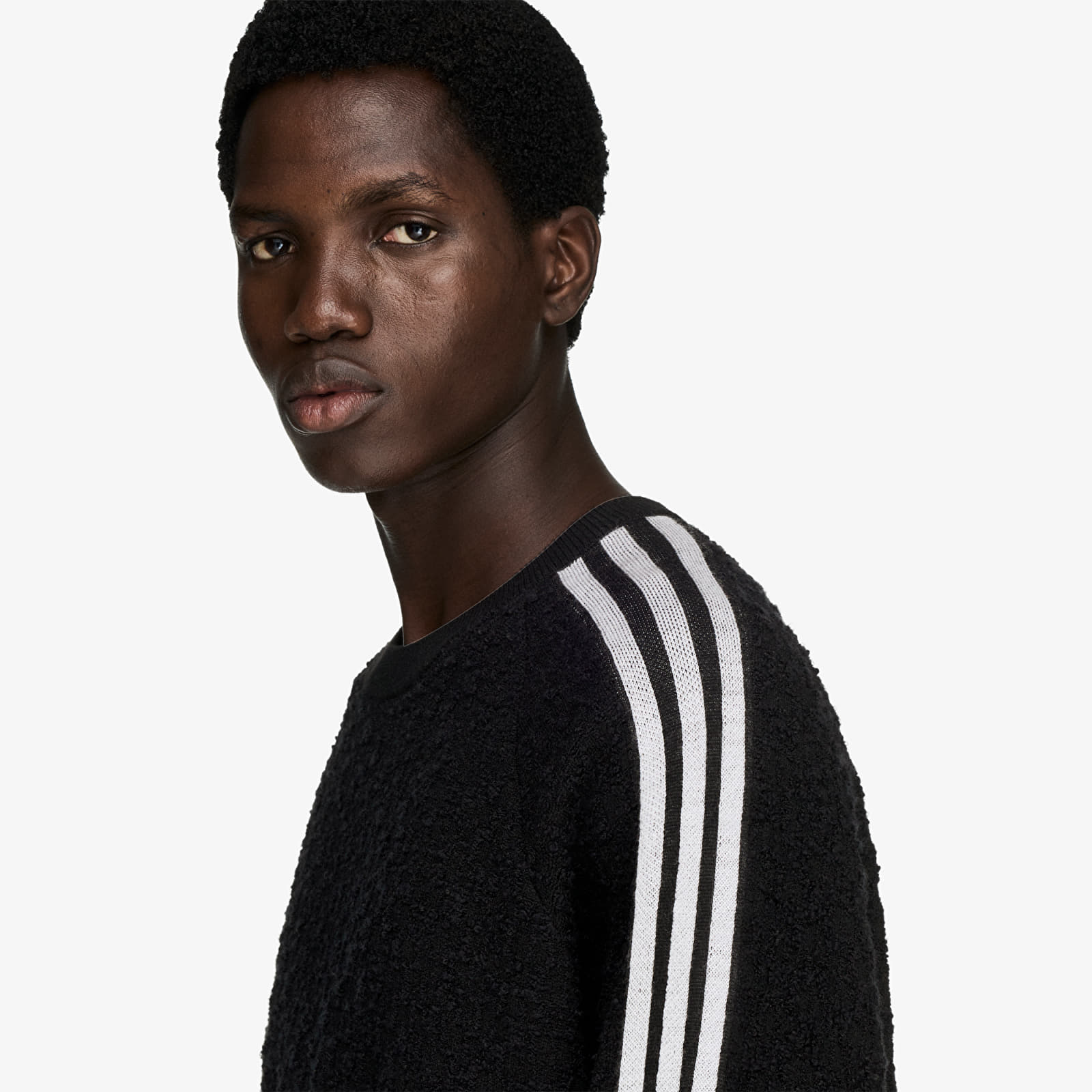 Svetre Y-3 Knitted 3 Stripes Fringy Sweater UNISEX Black