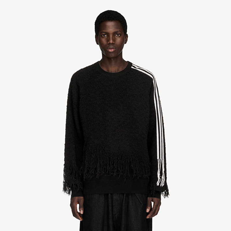 Maglione Y-3 Knitted 3 Stripes Fringy Sweater UNISEX Black
