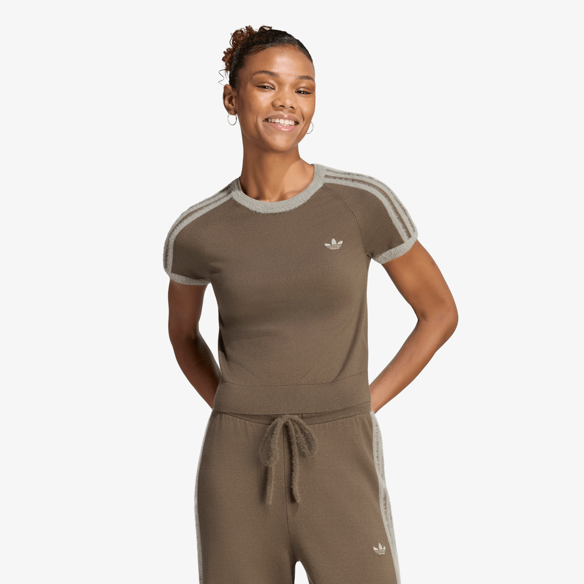 T-shirt adidas Knitted T-Shirt Branch/ Silver Pebble S