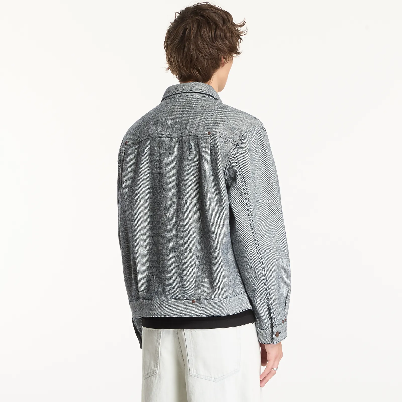 Bundy Dime Pleated Denim Jacket Reversed Indigo