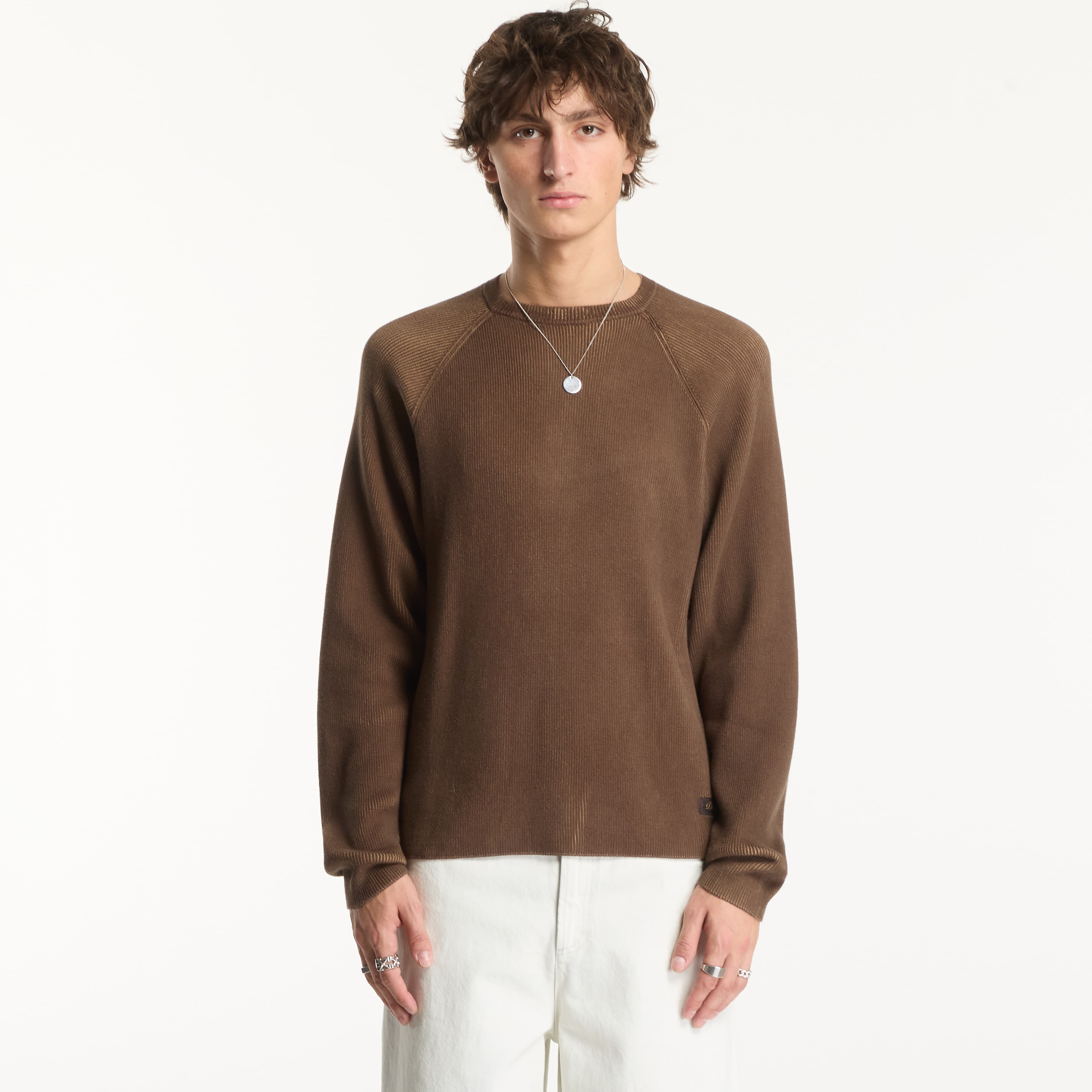 Sweater Dime Printed Rib Sweater Brown/Tan XL