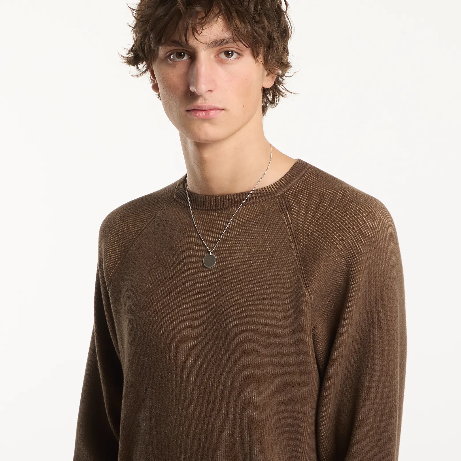 Pulóverek Dime Printed Rib Sweater Brown/Tan