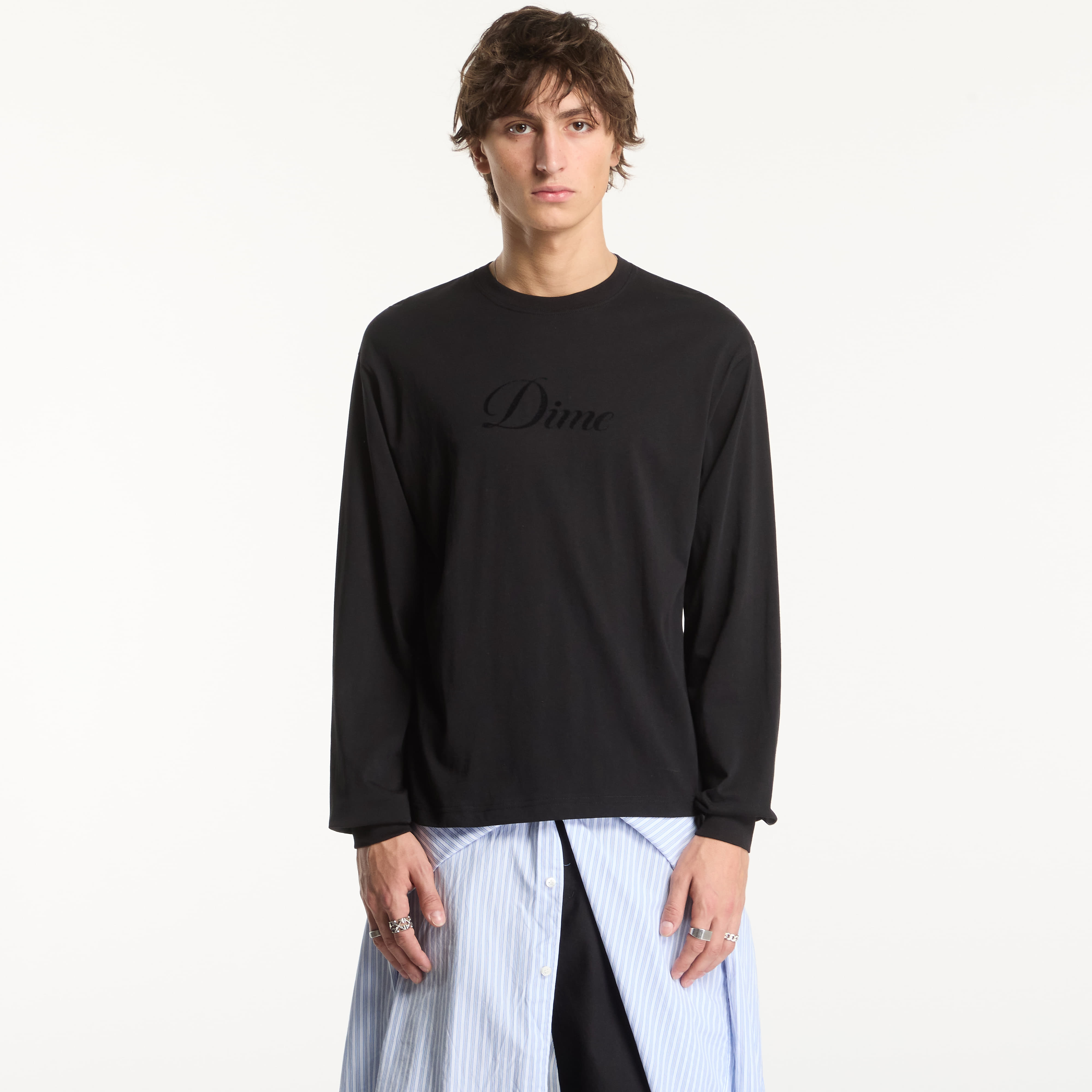 T-shirt Dime Cursive LS T-Shirt Black S