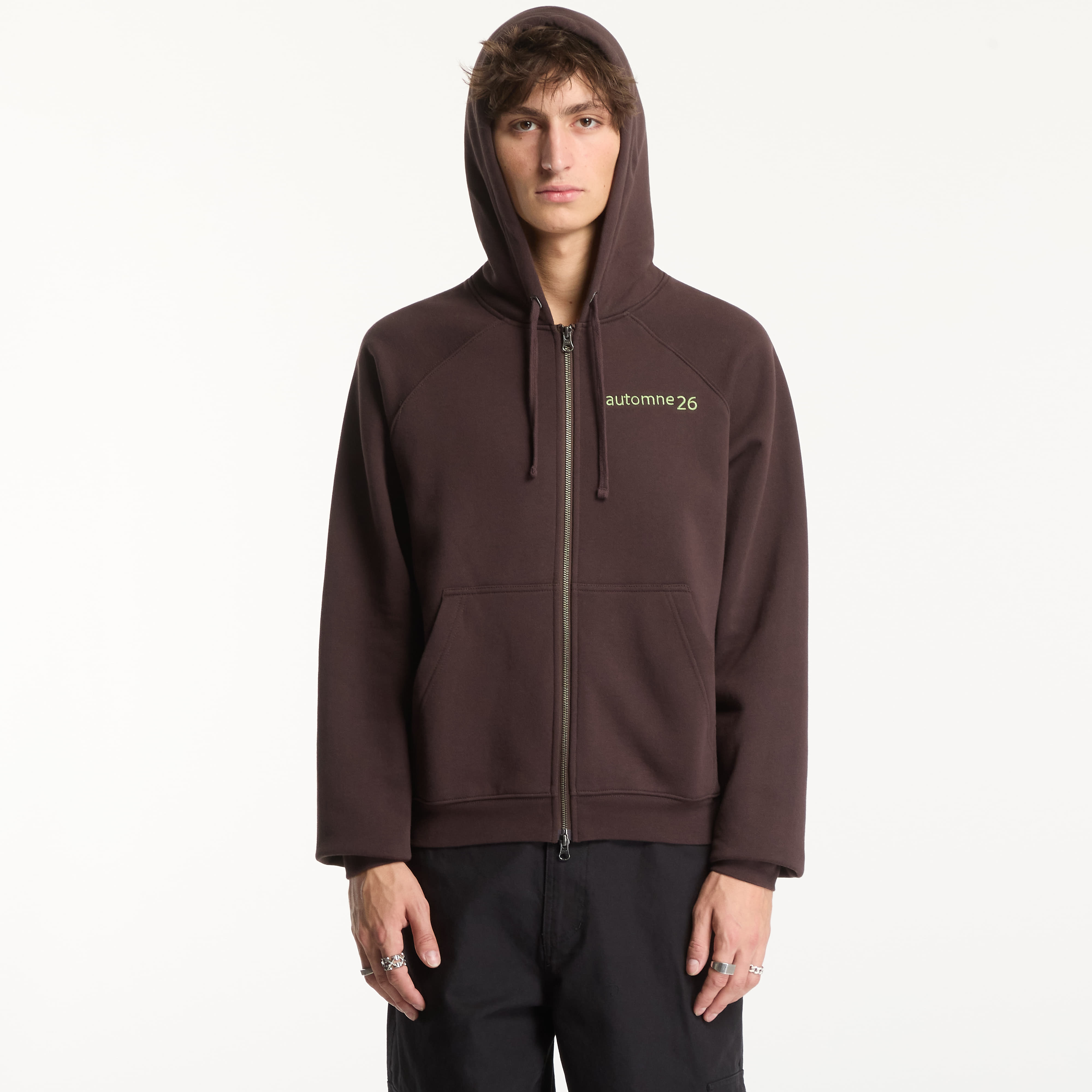 Суитшърт Dime Grid Zip Hoodie Dark Brown XL