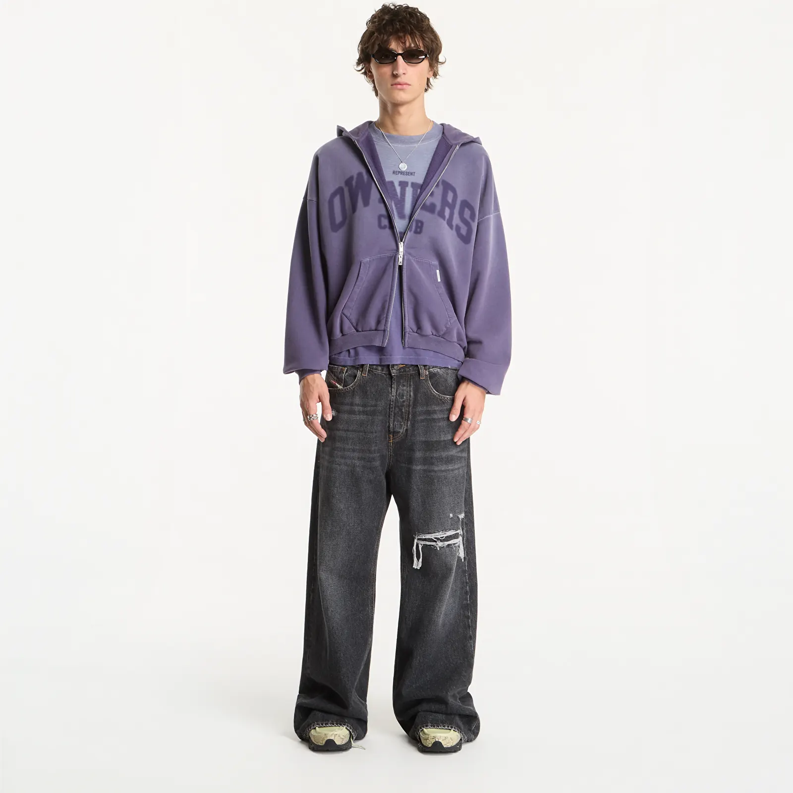 Hoodies e sweatshirts Represent Owners Zip Through Hoodie UNISEX Deep Purple