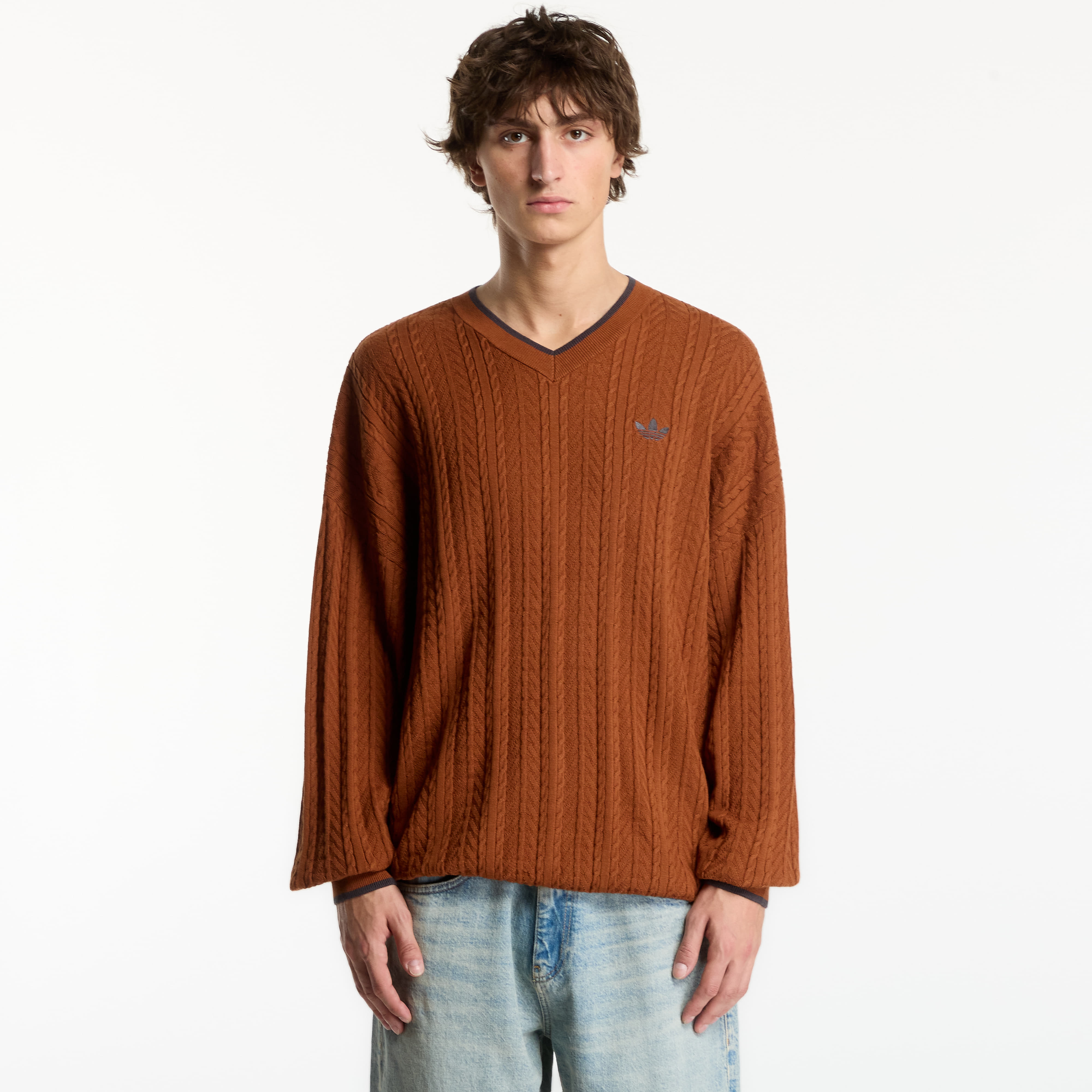 Pulover adidas Cable Knit Crewneck Sweatshirt Dusky Bronze L