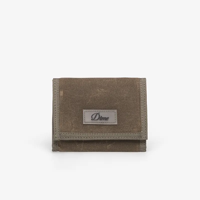 Portefeuille Dime Waxed Velcro Wallet Olive