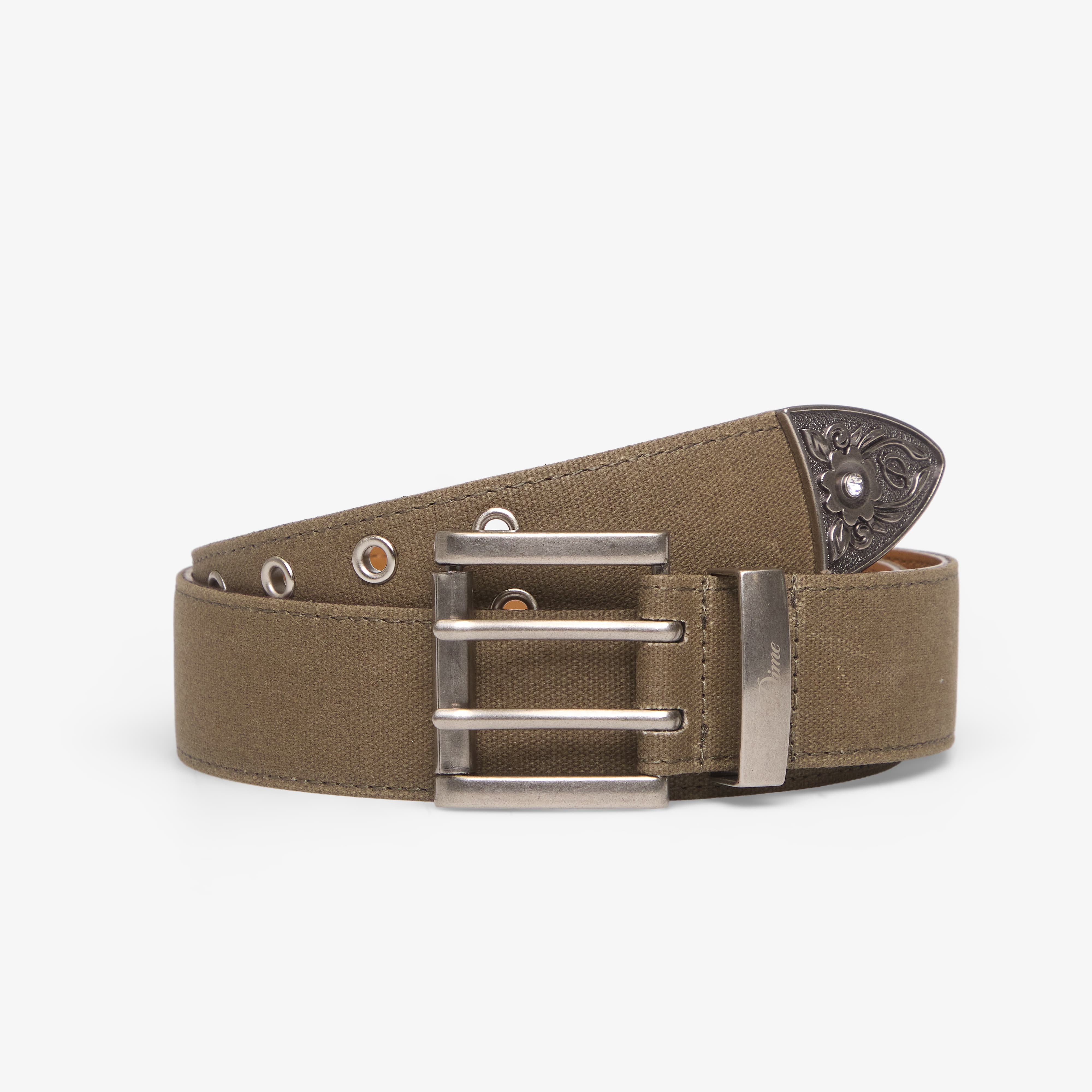 Dime Waxed Canvas Belt Brown/Olive L/XL