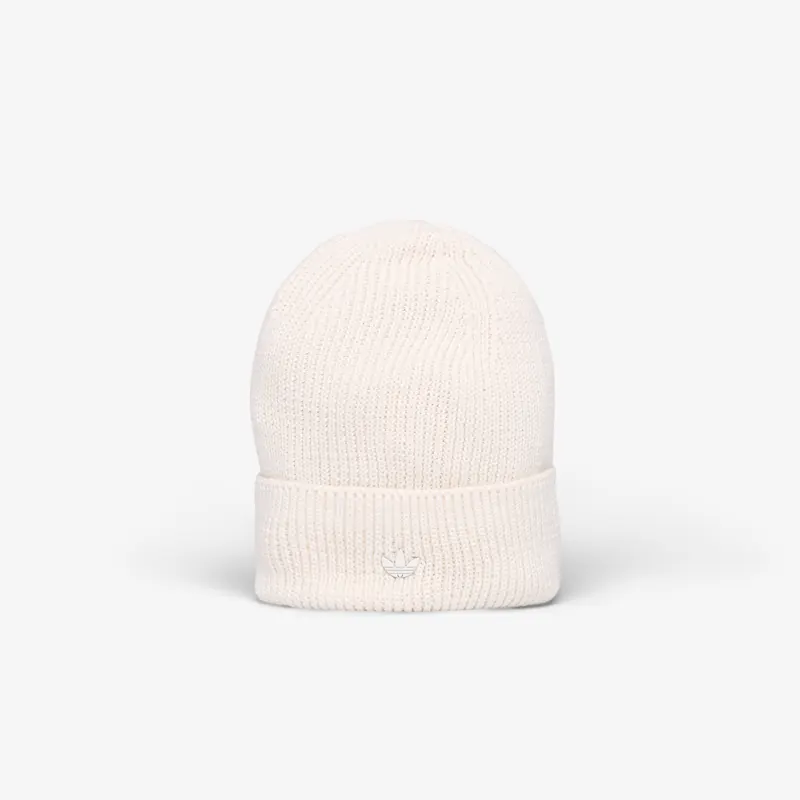adidas Everyday Icons Beanie With Tonal Metal Trefoil Cloud White