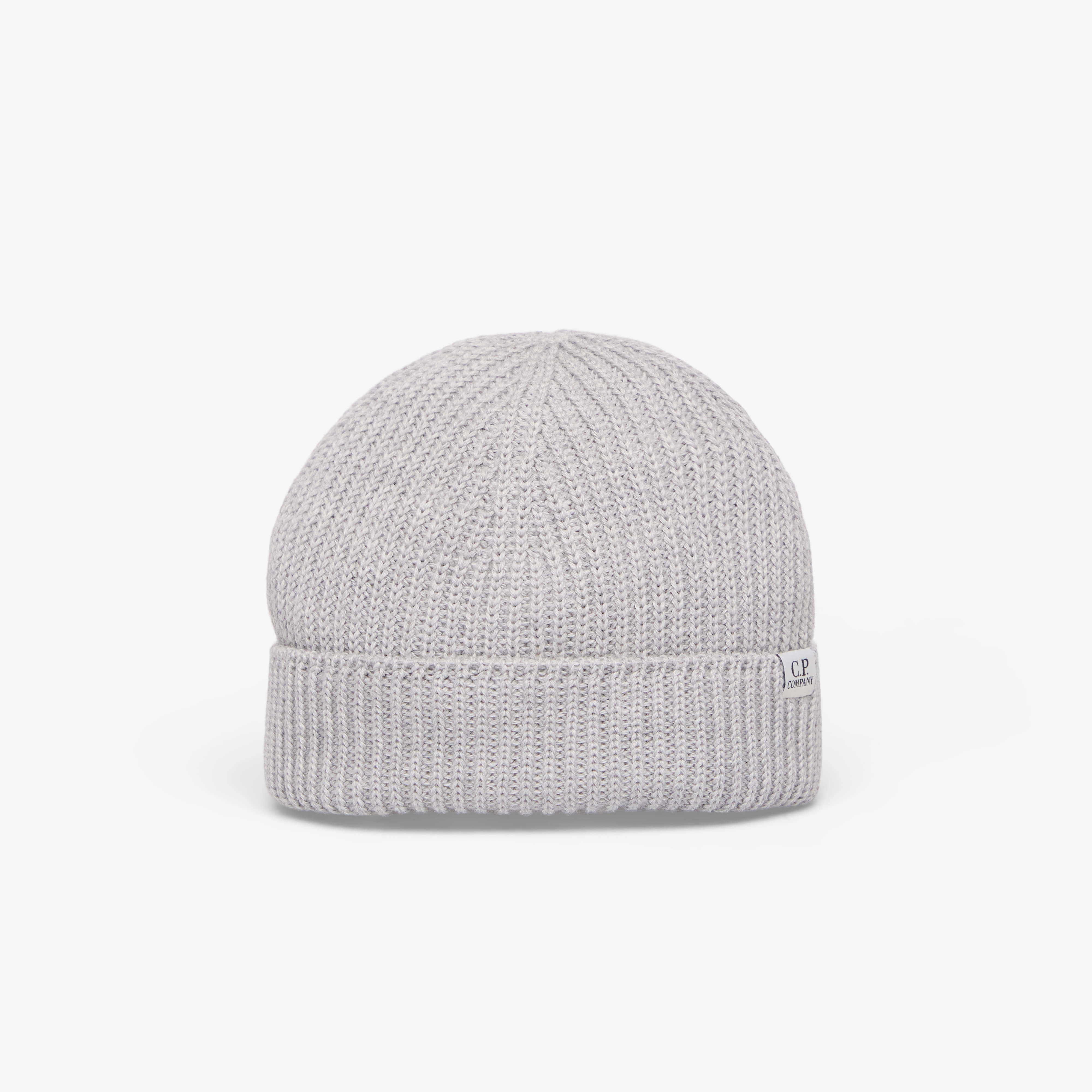 Шапка C.P. Company Extrafine Merino Wool Fisherman Beanie Moon Melange Grey Universal