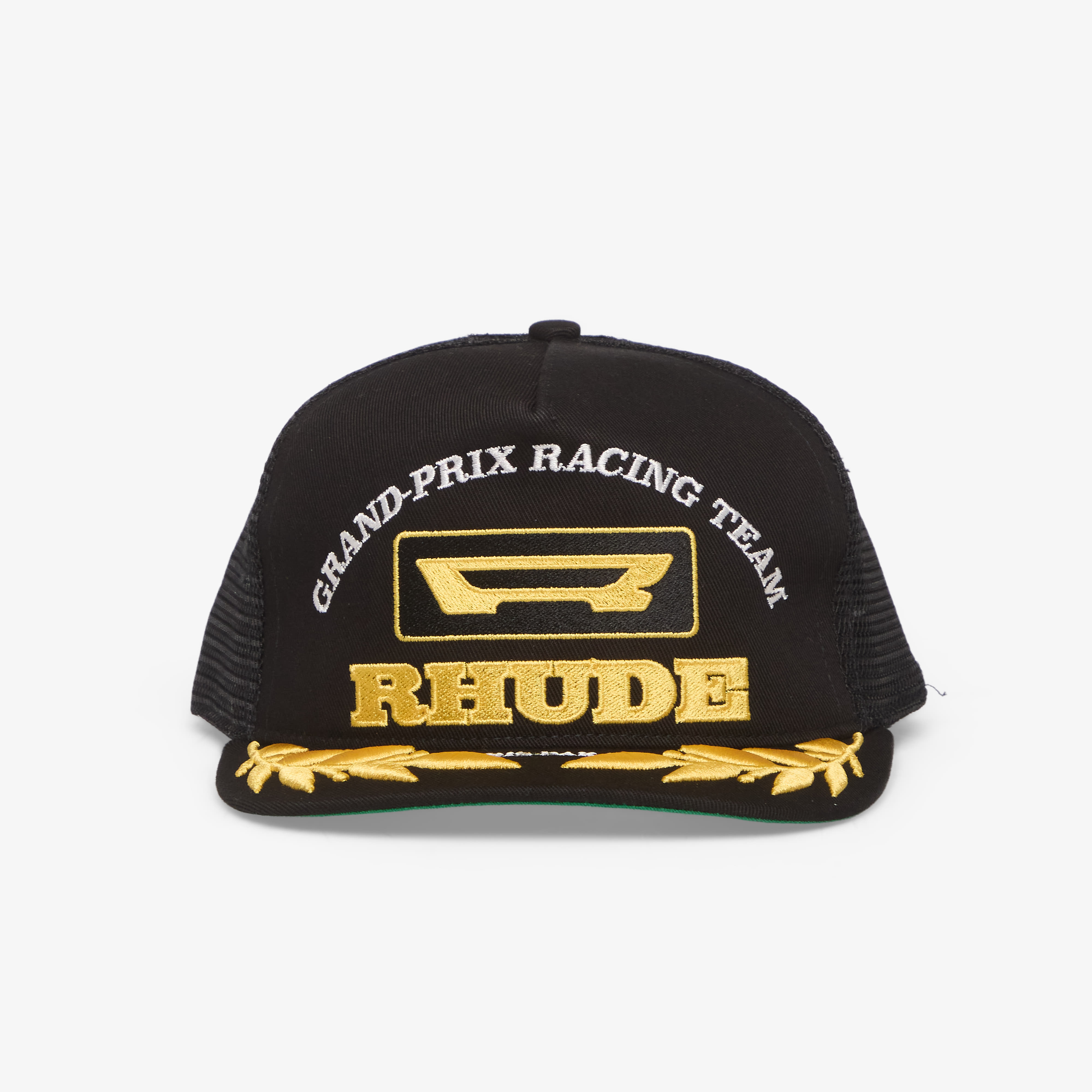 Rhude Racing Panel Trucker Hat Black/ Yellow Universal