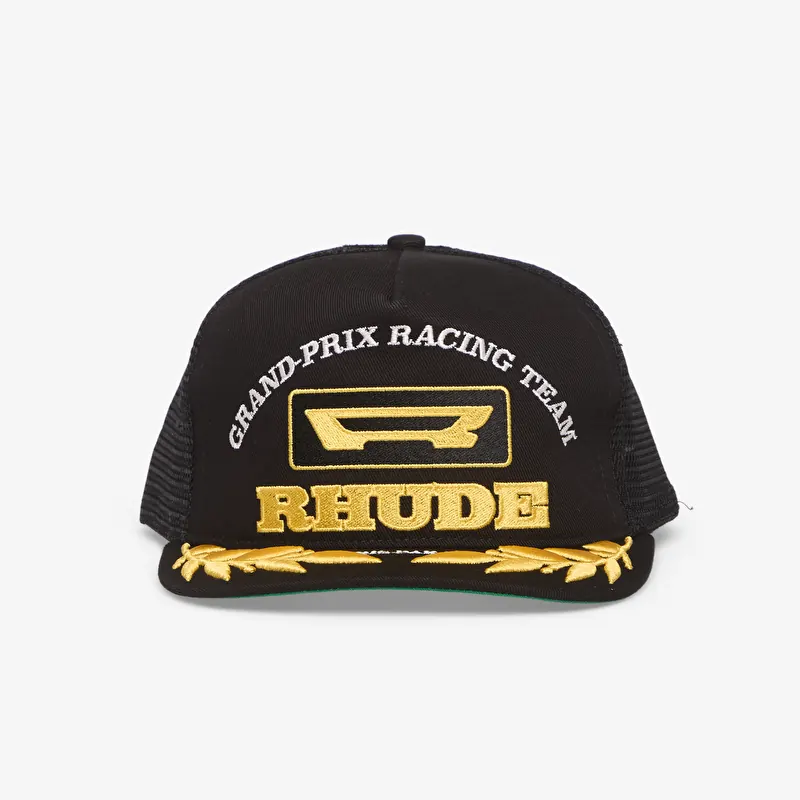 Rhude Racing Panel Trucker Hat Black/ Yellow