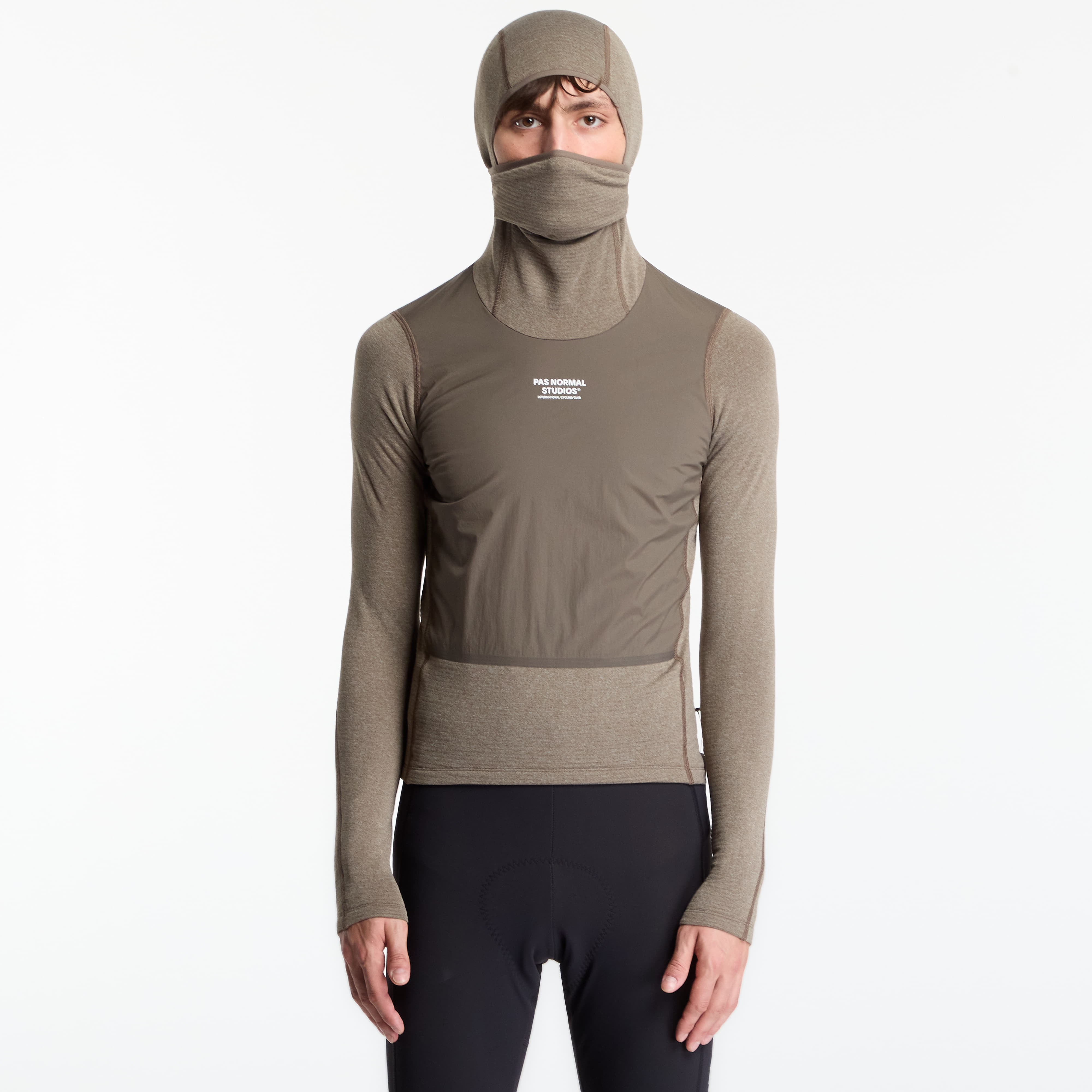 Sweatshirt Pas Normal Studios Thermal Hooded Windproof Baselayer Dark Stone S