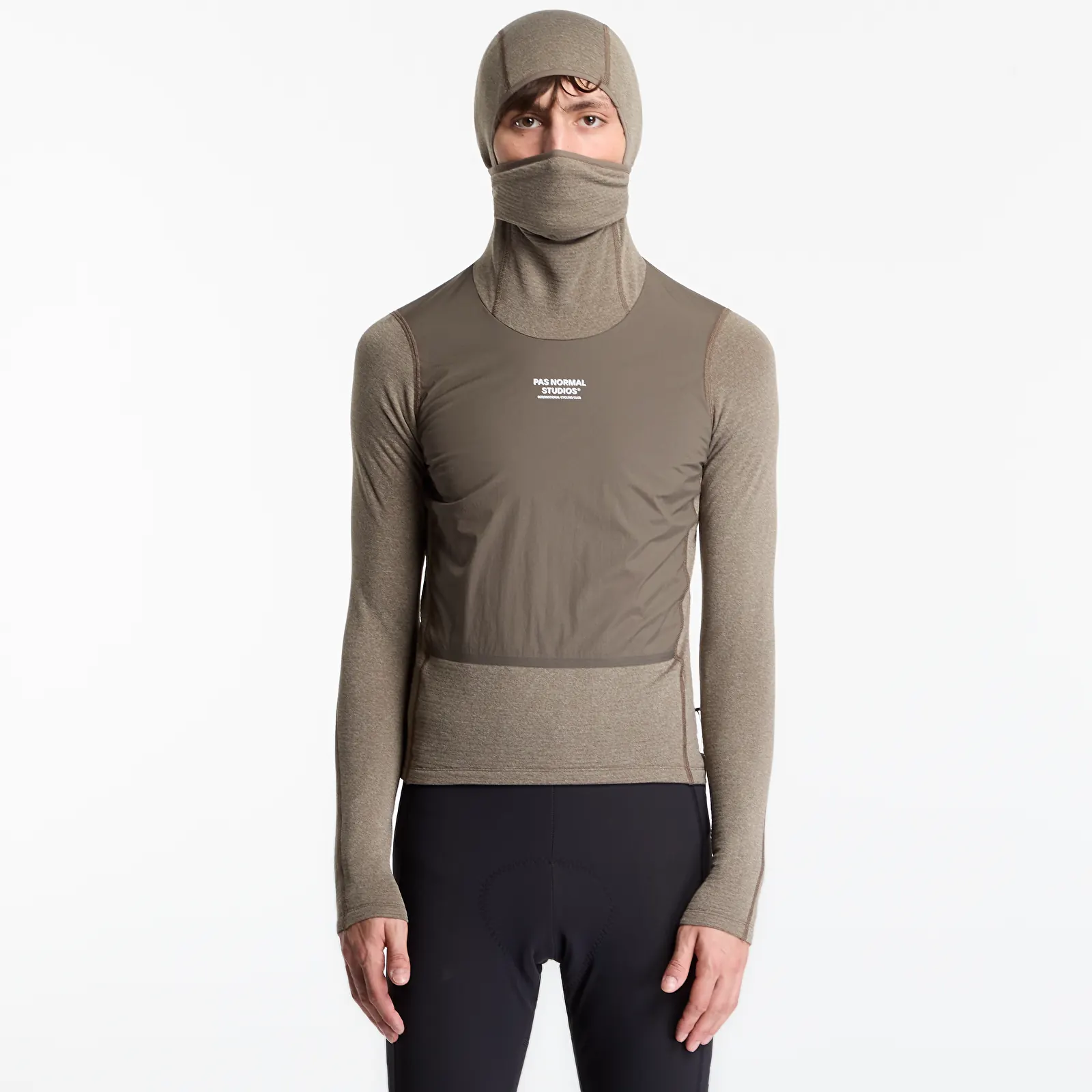 Sweatshirts Pas Normal Studios Thermal Hooded Windproof Baselayer Dark Stone