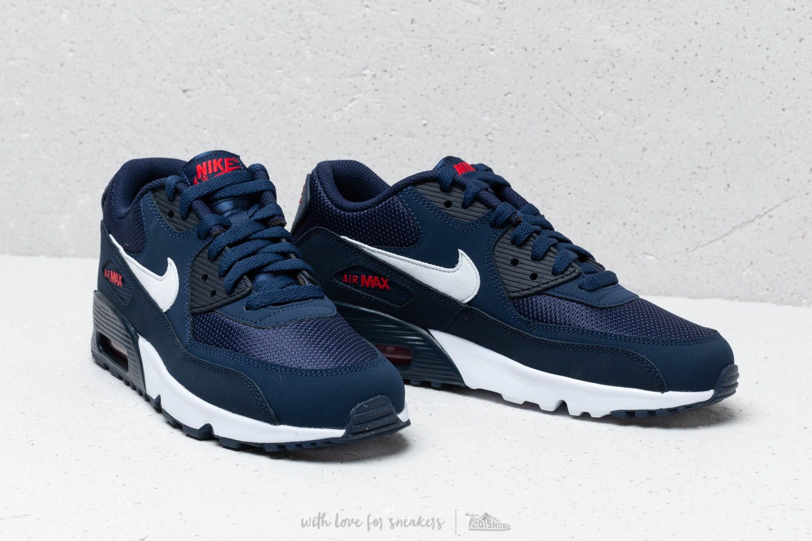 Air max 90 midnight navy university red white cheap