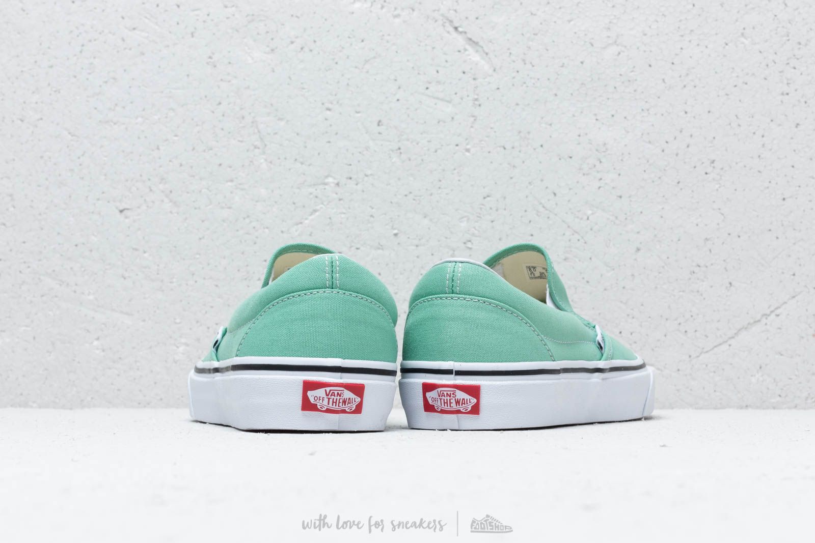 Men s shoes Vans Classic Slip On Neptune Green True White Footshop