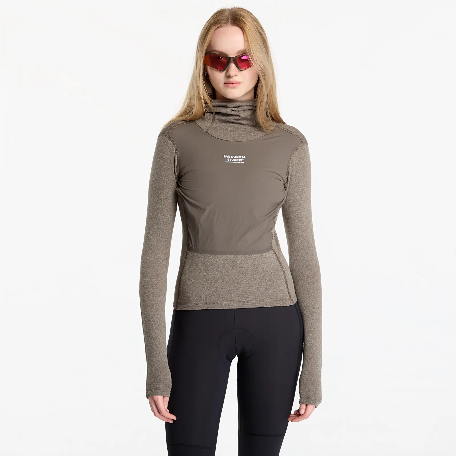 Mikinas ar kapuci un sporta krekli Pas Normal Studios Women's Thermal Hooded Baselayer Windproof Dark Stone