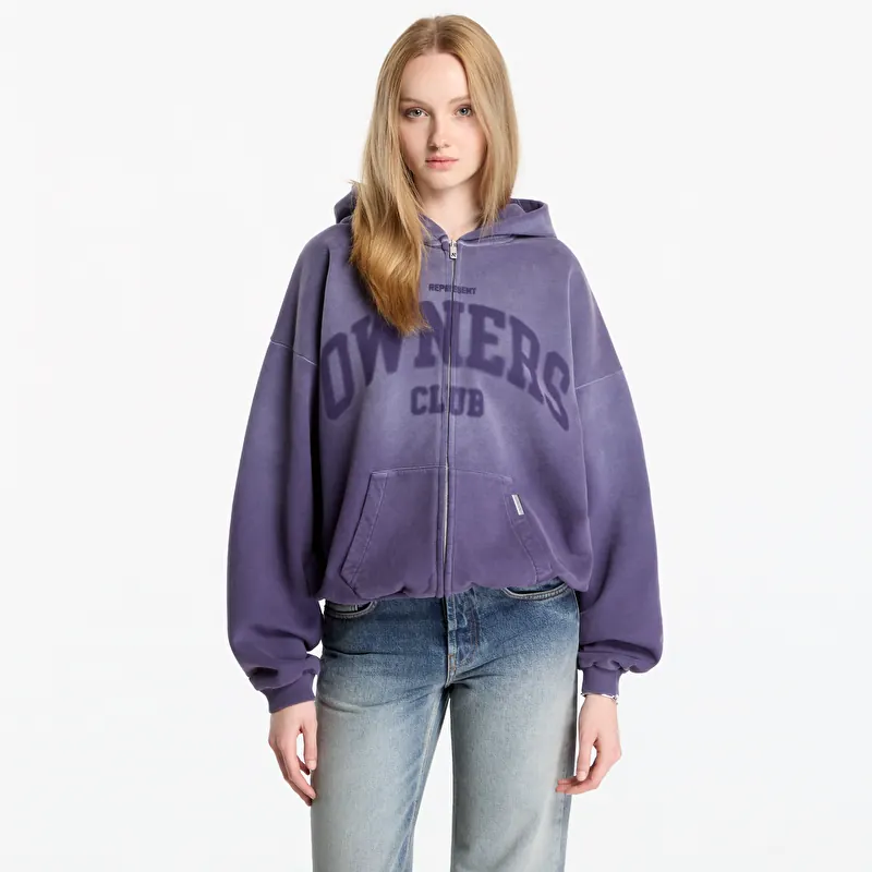 Sweatshirt Represent Owners Zip Through Hoodie UNISEX Deep Purple