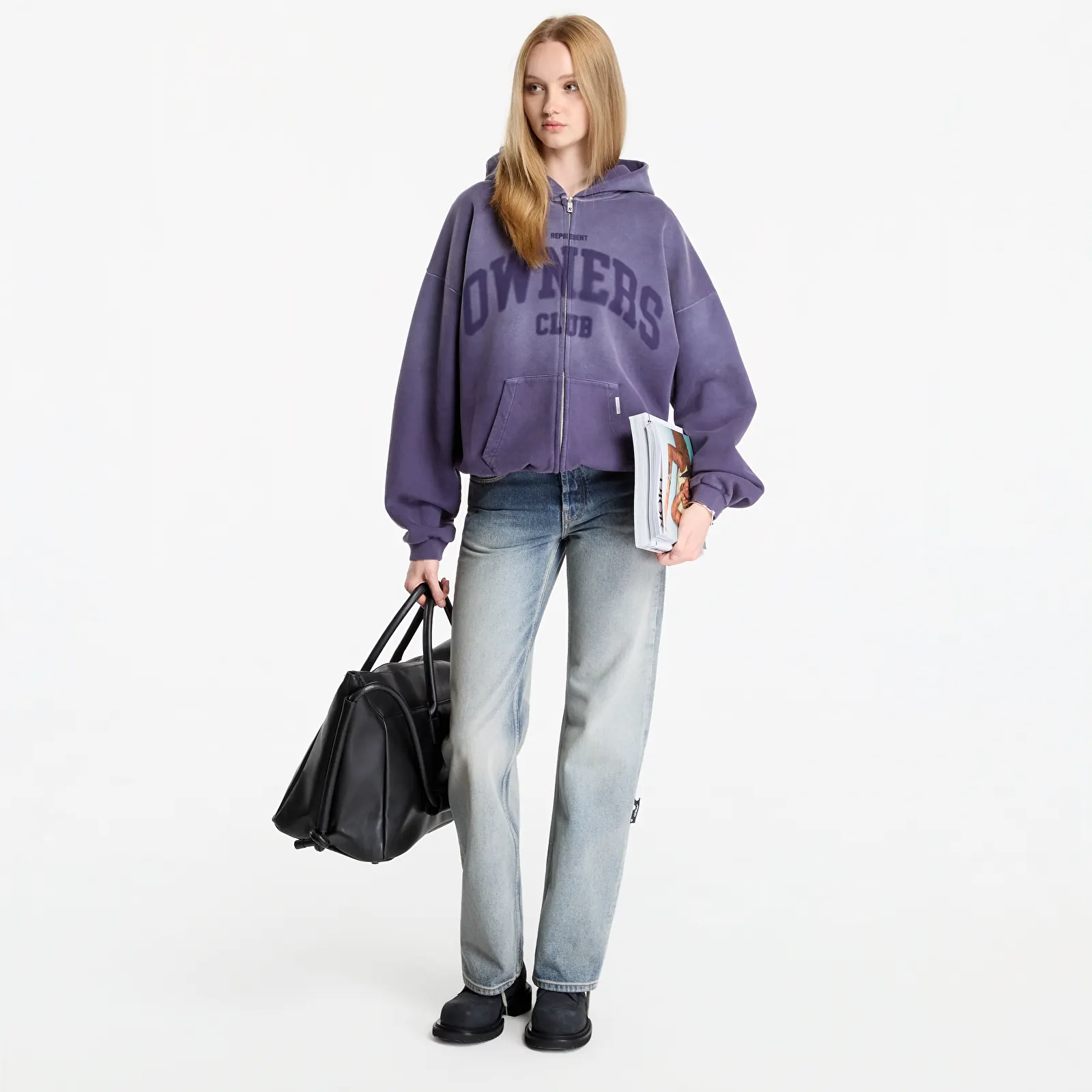 Hoodies e sweatshirts Represent Owners Zip Through Hoodie UNISEX Deep Purple