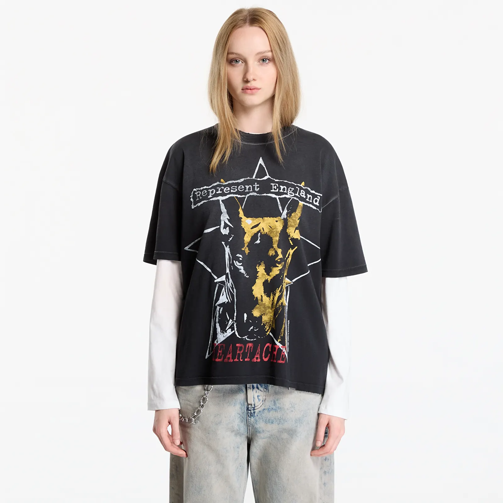 Trička Represent Riot T-Shirt UNISEX Washed Black