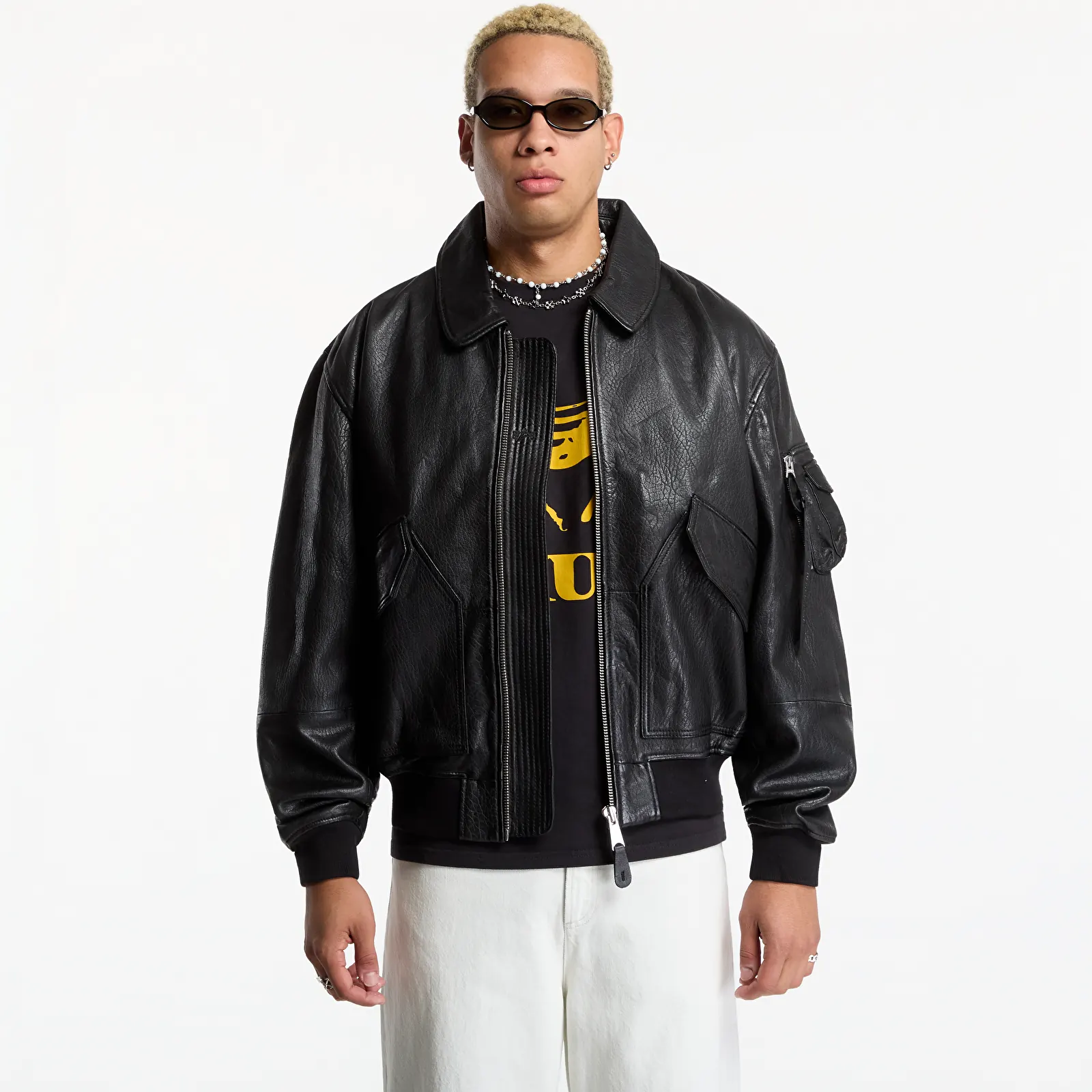 Bomberjacks Alpha Industries CWU-36/P Leather UV Black