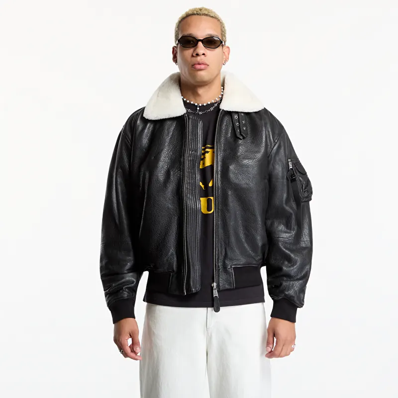 Bomber Alpha Industries B-15 Leather UV Black