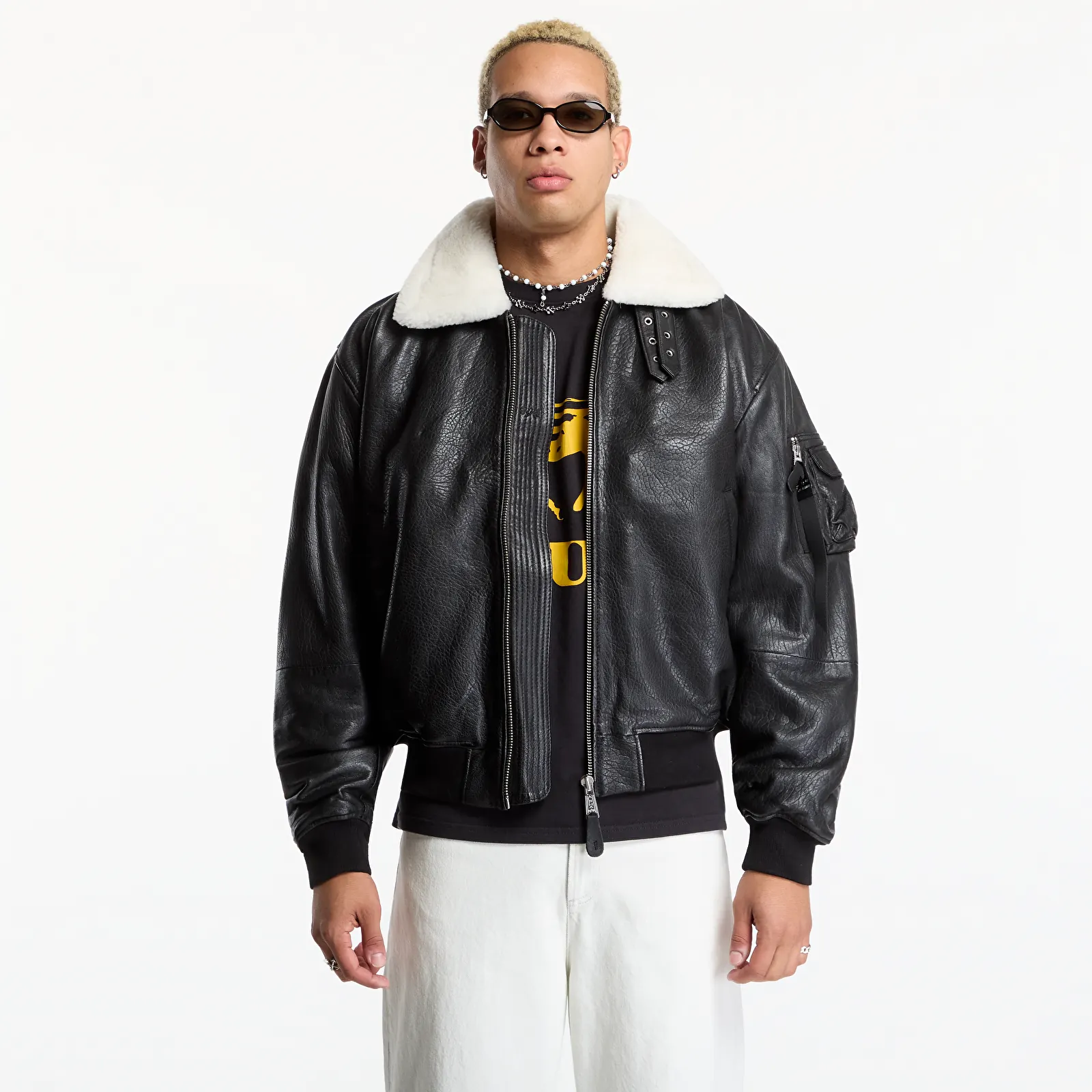 Bomber Jackets Alpha Industries B-15 Leather UV Black
