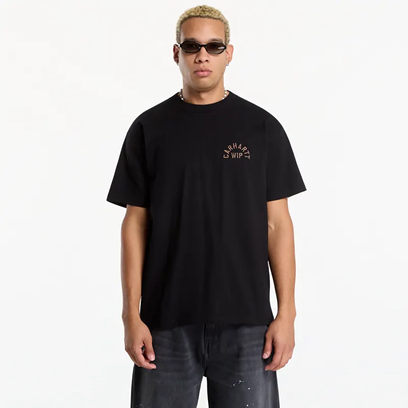 T-shirt Carhartt WIP S/S Arch Script T-Shirt UNISEX Black/ WIP H Brown
