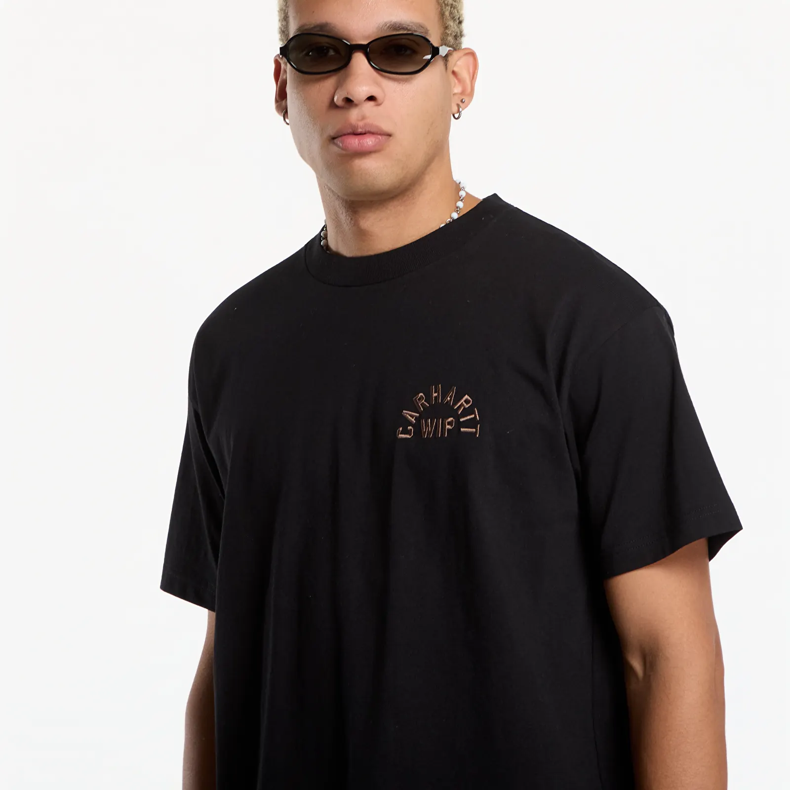 Koszulki Carhartt WIP S/S Arch Script T-Shirt UNISEX Black/ WIP H Brown