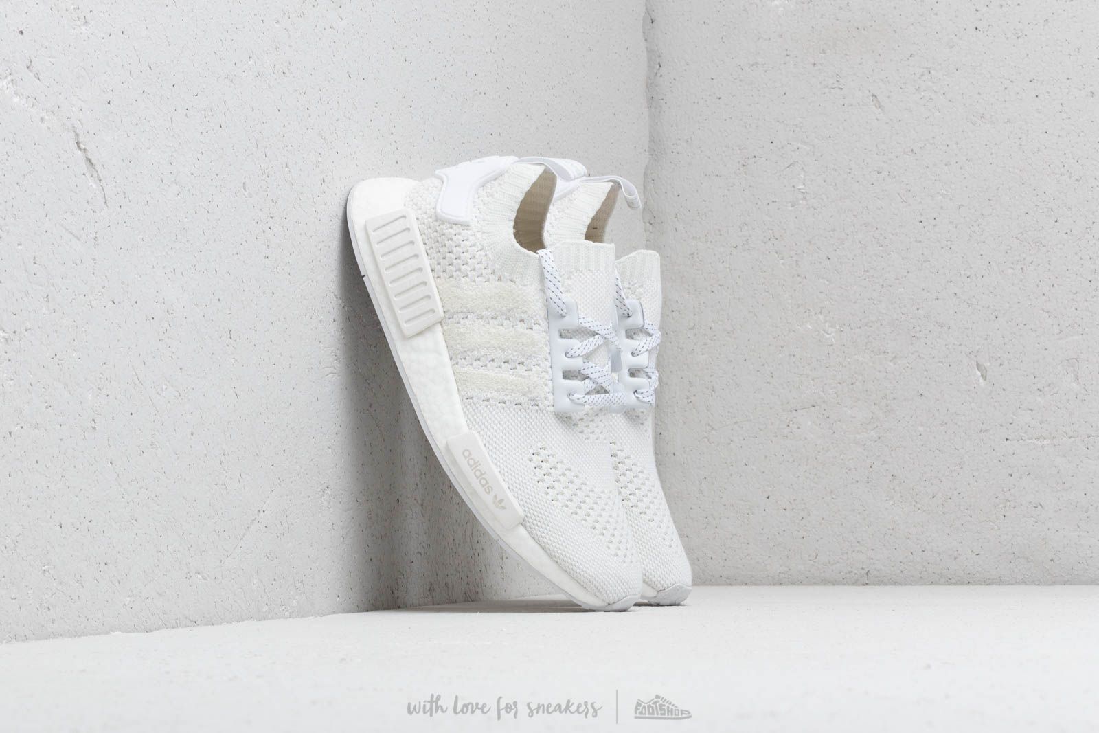 Chaussures et baskets homme adidas NMD_R1 Primeknit Ftw White/ Ftw White/ Linen Green
